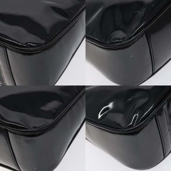 GUCCI Bamboo Hand Bag Enamel Black Gold 001 1014 1638 0 - Picture 10 of 12